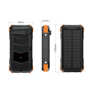 Solar Power Bank Build in Charge Manual Hand Crank Powerbanks Generator Solar Power Bank 20000Mah for Outdoor Emergency Camping