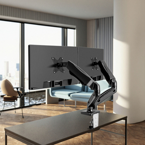 Gas Spring Articulated Dual Monitor Desk Mount